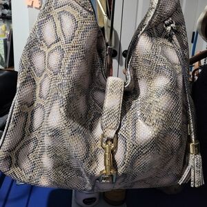 G.I.L.I. leather snakeskin print shoulder bag